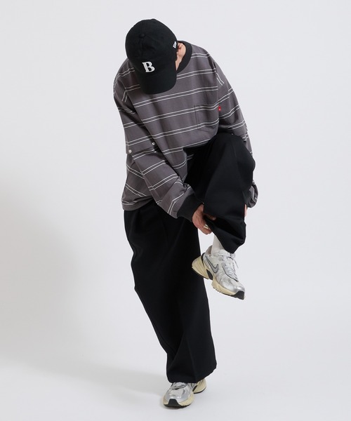 Perushu tシャツ 2way border long tshirt 2way ボーダーロンT メンズ