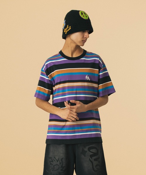 XLARGE（エクストラ ラージ） tシャツ LA EMBROIDERY STRIPE S/S TEE