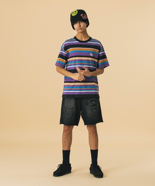 XLARGE（エクストラ ラージ） tシャツ LA EMBROIDERY STRIPE S/S TEE
