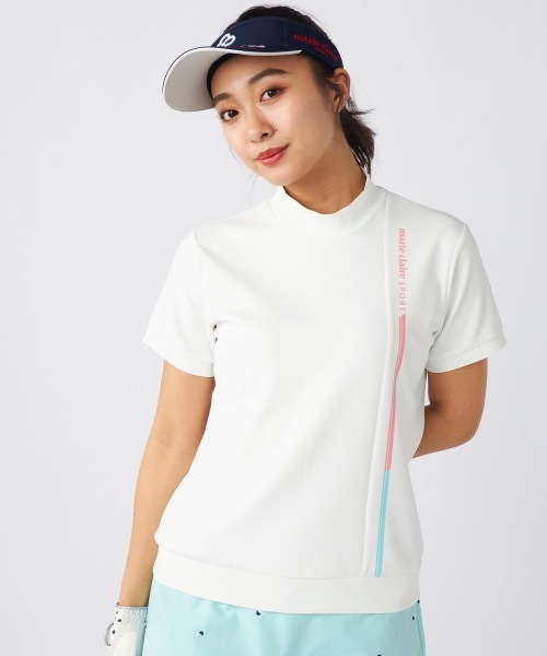 ブラウス シャツ 「marie claire/マリ.クレール」レディース半袖モックシャツ　ゴルフ レディース Marie Claire ブラウス シャツ 「marie claire/マリ.クレール