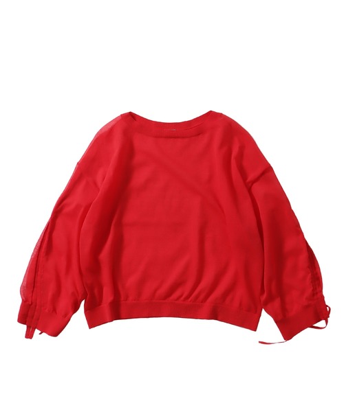ニット セーター ALLONGE sheer string sleeve pull(シアーストリングスリーブプルオーバー) レディース DRESSLAVE ニット セーター ALLONGE sheer string sleeve pull