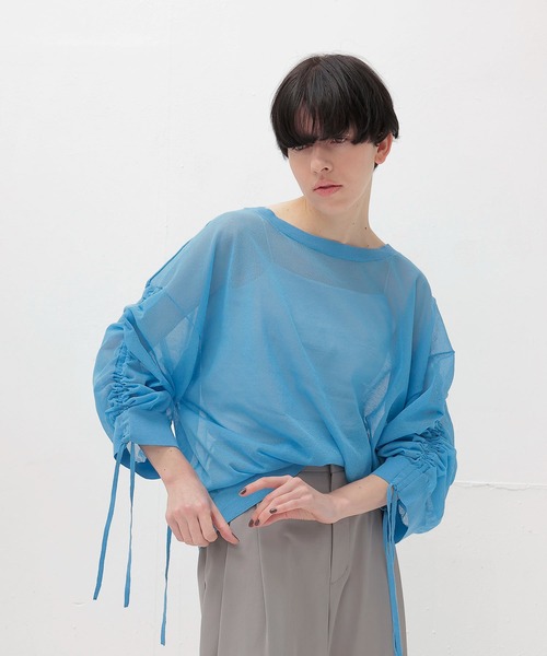 ニット セーター ALLONGE sheer string sleeve pull(シアーストリングスリーブプルオーバー) レディース DRESSLAVE ニット セーター ALLONGE sheer string sleeve pull