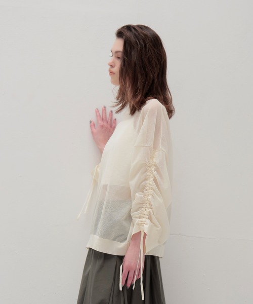 ニット セーター ALLONGE sheer string sleeve pull(シアーストリングスリーブプルオーバー) レディース DRESSLAVE ニット セーター ALLONGE sheer string sleeve pull