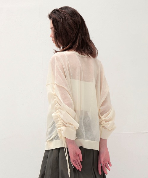 DRESSLAVE ニット セーター ALLONGE sheer string sleeve pull