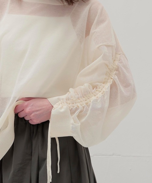 DRESSLAVE ニット セーター ALLONGE sheer string sleeve pull