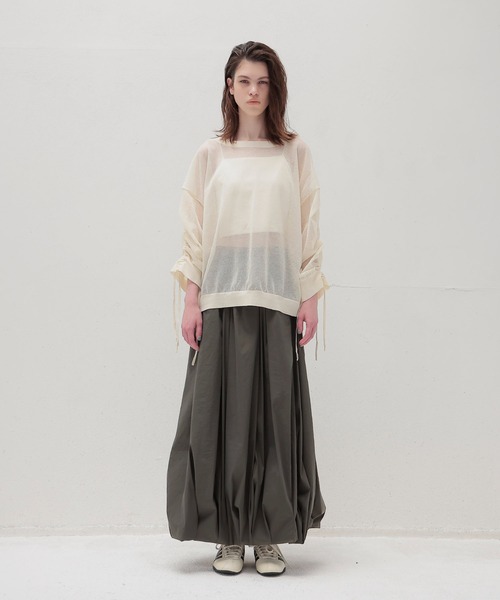 DRESSLAVE ニット セーター ALLONGE sheer string sleeve pull