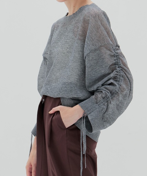 ニット セーター ALLONGE sheer string sleeve pull(シアーストリングスリーブプルオーバー) レディース DRESSLAVE ニット セーター ALLONGE sheer string sleeve pull