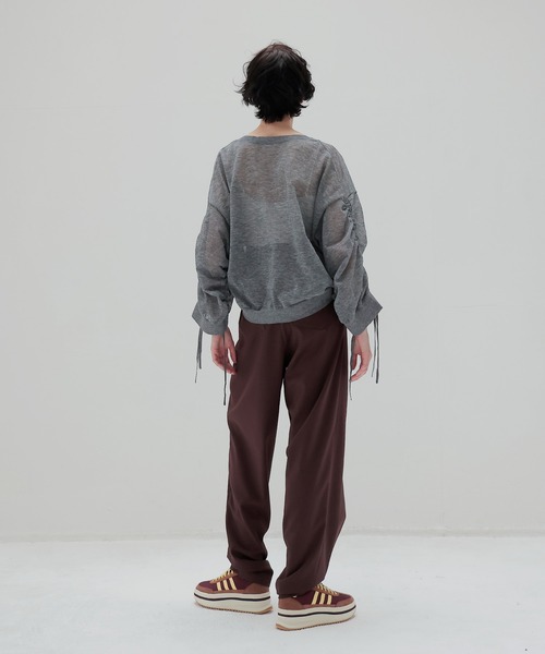 専用→ドレスレイブALLONGEsheer string sleeve pull DRESSLAVE ニット セーター ALLONGE sheer string sleeve pull