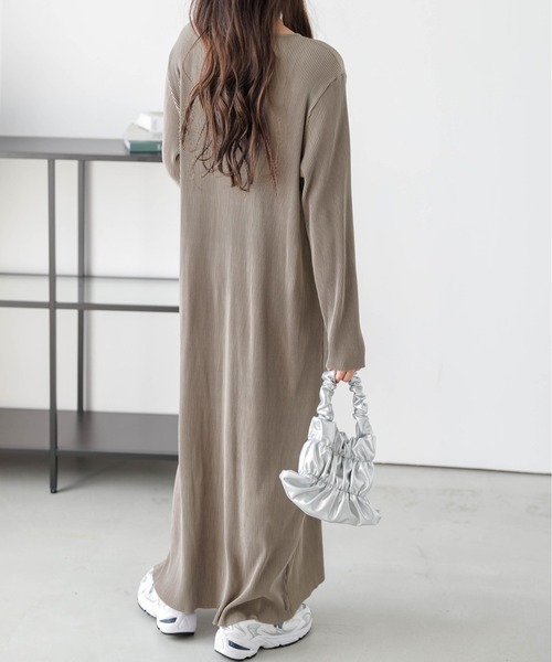 おひざさま専用近年モデル プリーツプリーズ スリット入りロングワンピース ワンピース セルフカットプリーツワンピース : ZOZOTOWN Yahoo!店