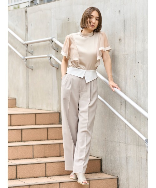 「FRAY I.D」 半袖ブラウス ONE SIZE ベージュ レディース FRAY I.D 「FRAY I.D」 半袖ブラウス ONE SIZE ベージュ