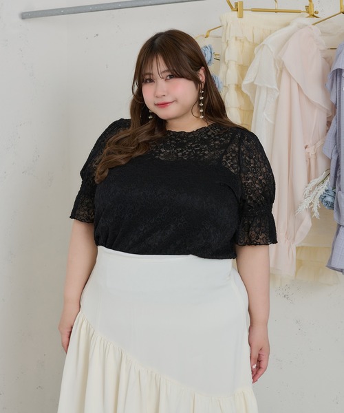 Louiosy ブラウス シャツ 「大きいサイズ」レーストップス+