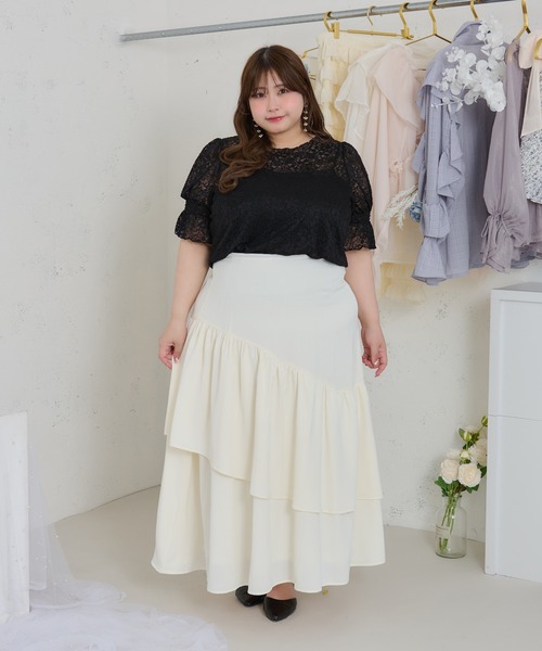 Louiosy ブラウス シャツ 「大きいサイズ」レーストップス+