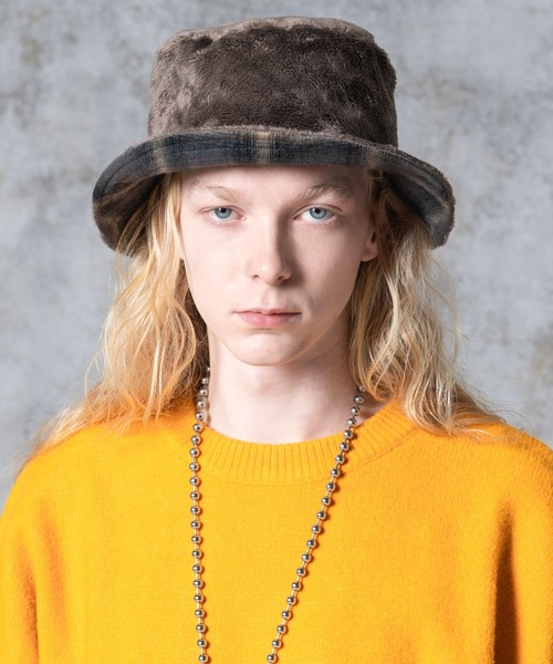 glamb 帽子 ハット Reversible Boa Bucket Hat / リバーシブル