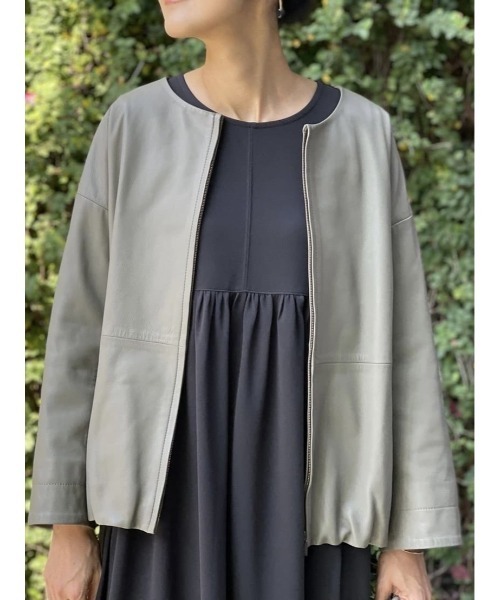 BEARDSLEY レザージャケット カーキ BEARDSLEY レザージャケット カーキ BEARDSLEY（ビアズリー） レザー