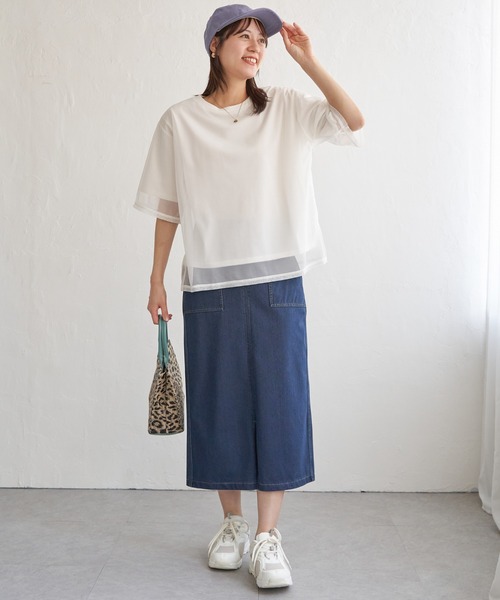 tシャツ レイヤードプルオーバー レディース mideal（マイディール）の「fake layered pull over / フェイク