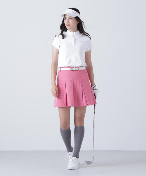 ポロシャツ ポロ 「St ANDREWS」コンセプト柄ジャガード半袖シャツ (WOMENS) レディース St ANDREWS ポロシャツ ポロ 「St ANDREWS」SPXジャガードUV半袖