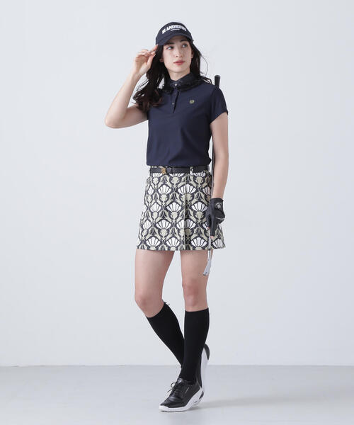 ポロシャツ ポロ 「St ANDREWS」コンセプト柄ジャガード半袖シャツ (WOMENS) レディース St ANDREWS ポロシャツ ポロ 「St ANDREWS」SPXジャガードUV半袖
