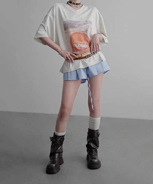 tシャツ 「CHENTAITAI」“CLOSED”サイン グラフィックTシャツ CTW25s019 レディース メンズ