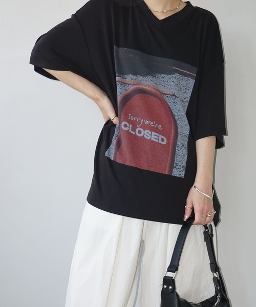 tシャツ 「CHENTAITAI」“CLOSED”サイン グラフィックTシャツ CTW25s019 レディース メンズ