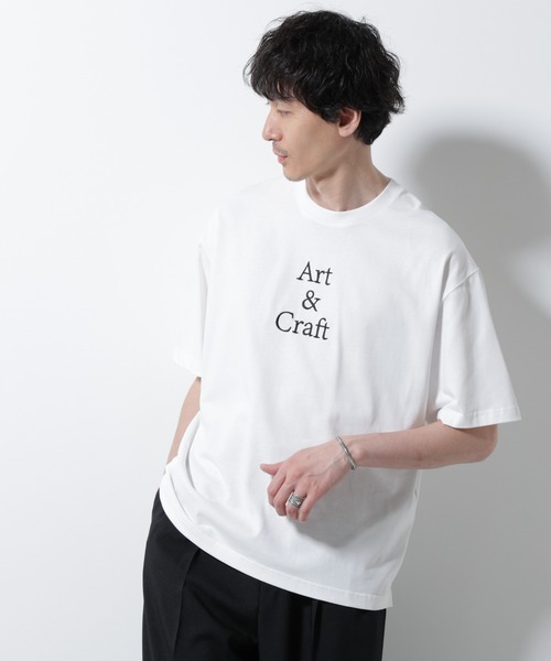 「Art ＆ Craft」エディトリアル 刺繍Tシャツ NANO universe tシャツ 「Art ＆ Craft」エディトリアル 刺繍T