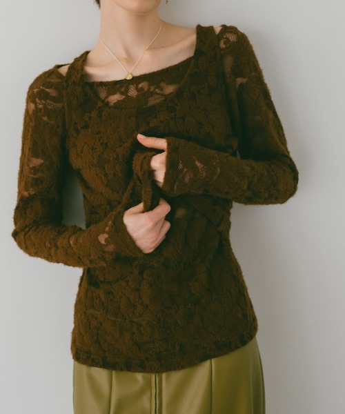sahara(サハラ) レディース トップス その他トップス sahara（サハラ） Layered Lace Top/レイヤードレーストップ
