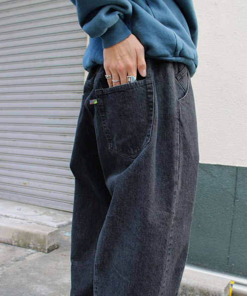 is-ness（イズネス） ワイドパンツ ジーンズ 5PK BALLOON PANTS