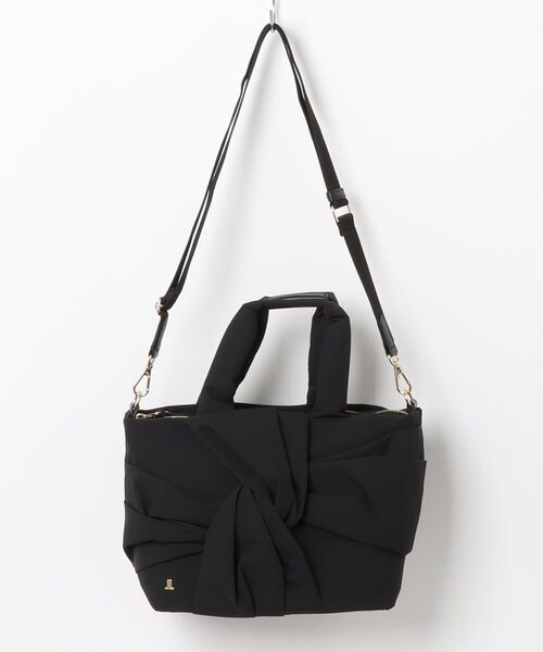 【新品】 ブラック★ ル ハンドバッグ トートバッグ トート2WAY 新品 LANVIN en Bleu トートバッグ ルクリア 2WAYトートバッグ レディース