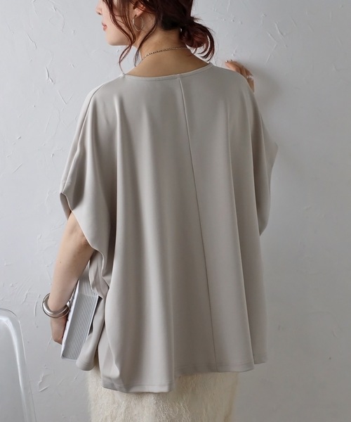 「＆HALF」 「noa-ge」半袖カットソー FREE オリーブ レディース_画像4