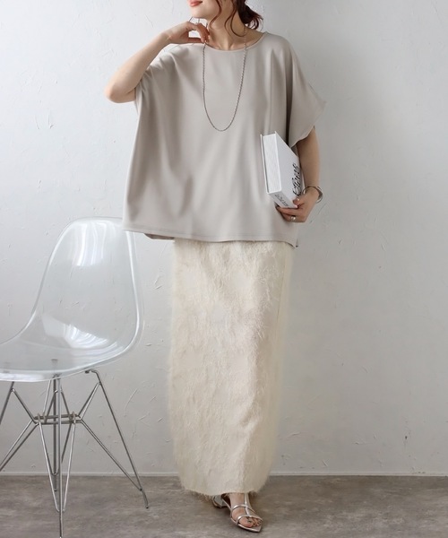 「＆HALF」 「noa-ge」半袖カットソー FREE オリーブ レディース_画像5