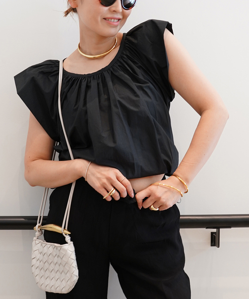 「CELERI」 7分袖ブラウス FREE ブラック レディースの画像