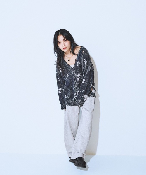 JEANASIS（ジーナシス） カーディガン BlurフラワープリントV