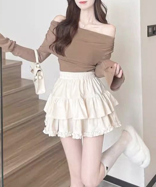 frunco スカート 「ZOZOTOWN限定」スエードミニティアードスカート