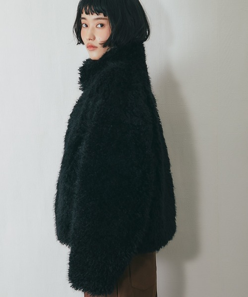 ブルゾン アウター シャギーファー2WAYジャケット レディース