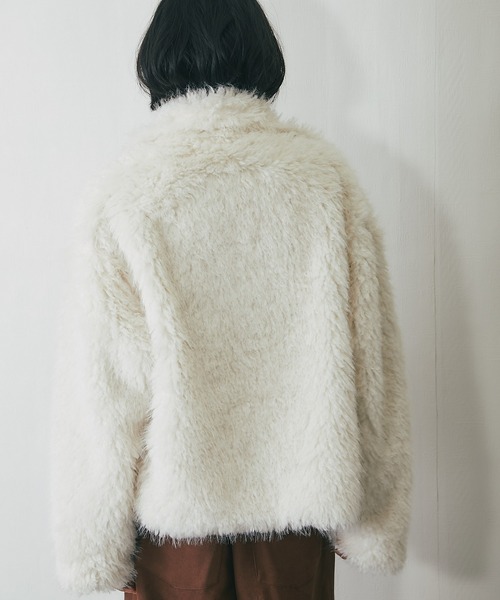 ブルゾン アウター シャギーファー2WAYジャケット レディース