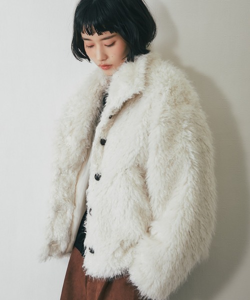 ブルゾン アウター シャギーファー2WAYジャケット レディース