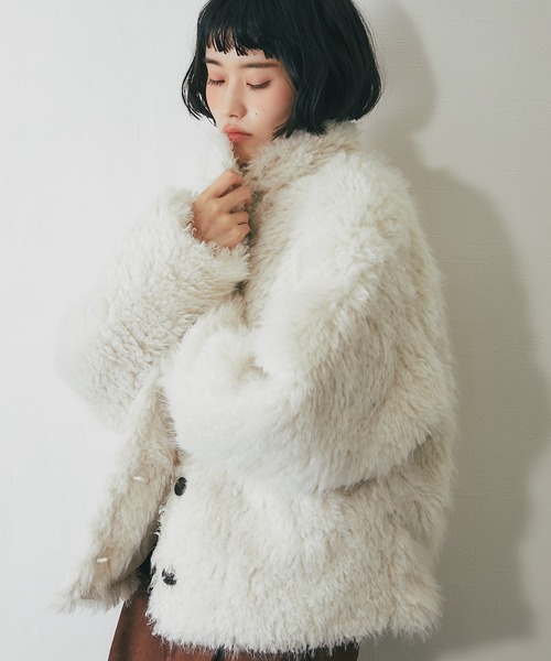 ブルゾン アウター シャギーファー2WAYジャケット レディース