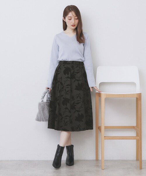index（インデックス） スカート フラワータックフレアスカート「洗濯
