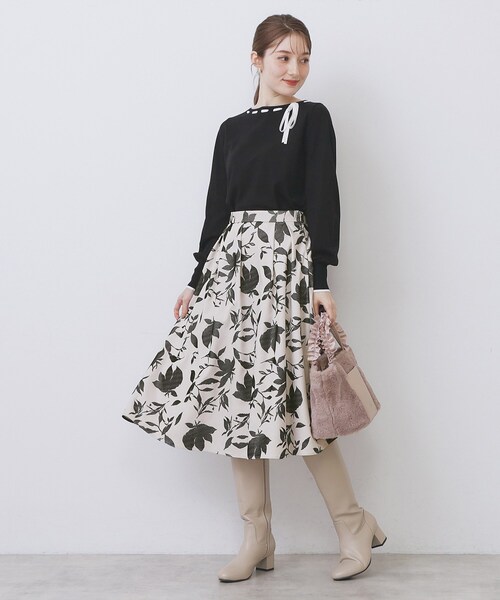 index（インデックス） スカート フラワータックフレアスカート「洗濯