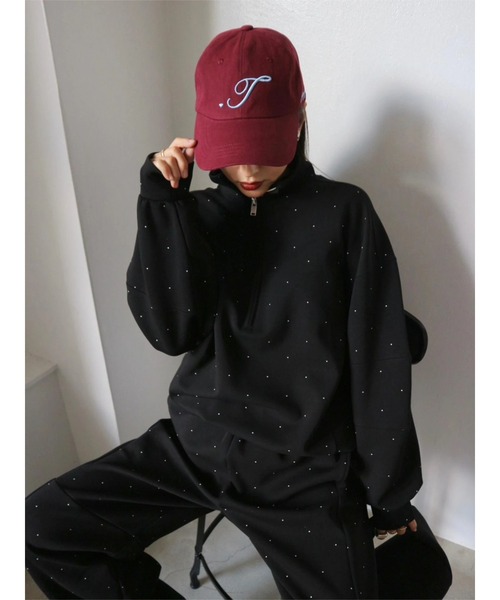 TRUNC トレーナー スウェット Half Zip Sweat SET UP レディース