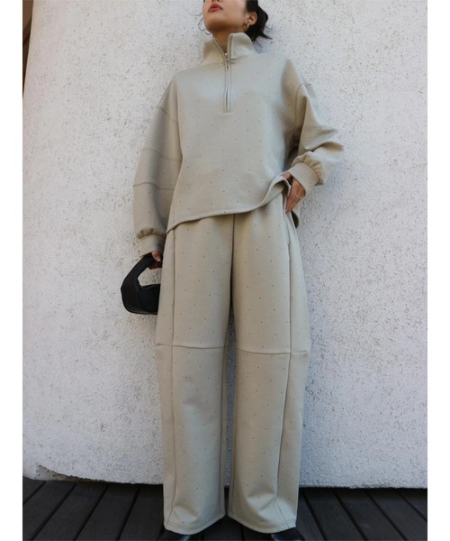 TRUNC トレーナー スウェット Half Zip Sweat SET UP レディース