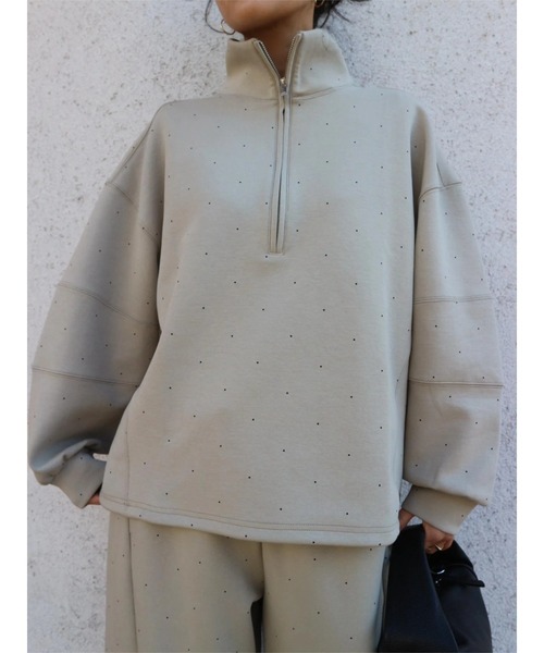 TRUNC トレーナー スウェット Half Zip Sweat SET UP レディース