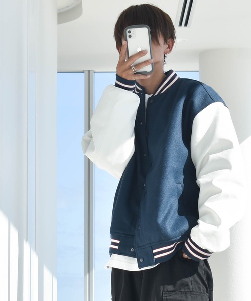 Ritzy」 「HALHAM」スタジャン MEDIUM ネイビー メンズ : ZOZOTOWN