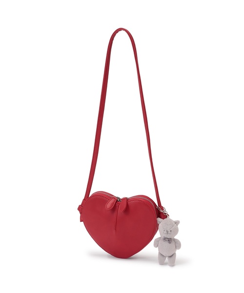 petit main ショルダー ショルダーバッグ チャームつきハート