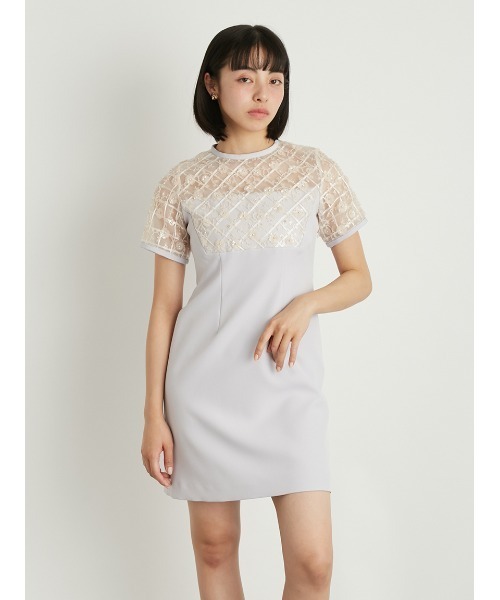 「LILY BROWN」 半袖ワンピース 0 ベージュ レディースの画像