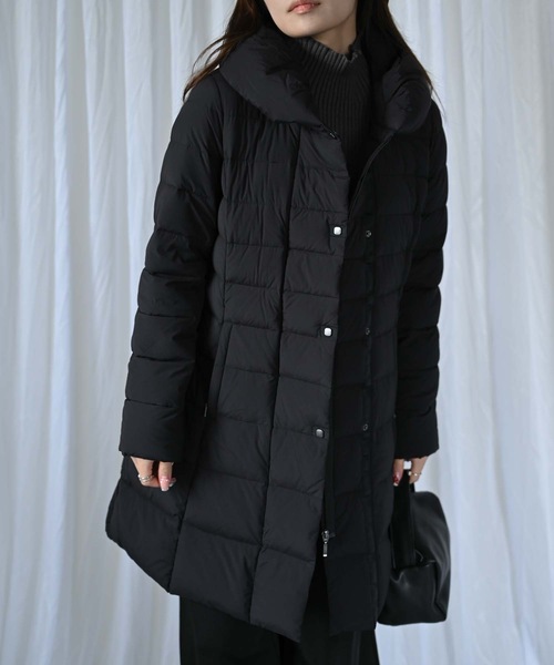 ＆HALF ダウンコート ダウンジャケット ナイロンストレッチダウン