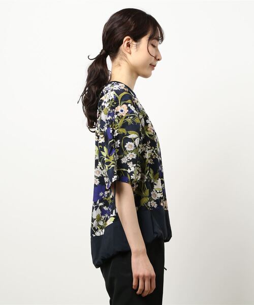 「Re.Verofonna」 半袖ブラウス MEDIUM ネイビー レディース_画像2