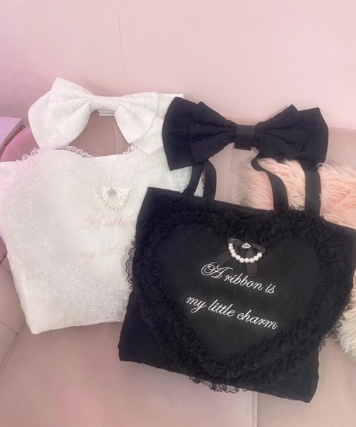 Ank Rouge（アンクルージュ） トートバッグ レースハートのトートBAG