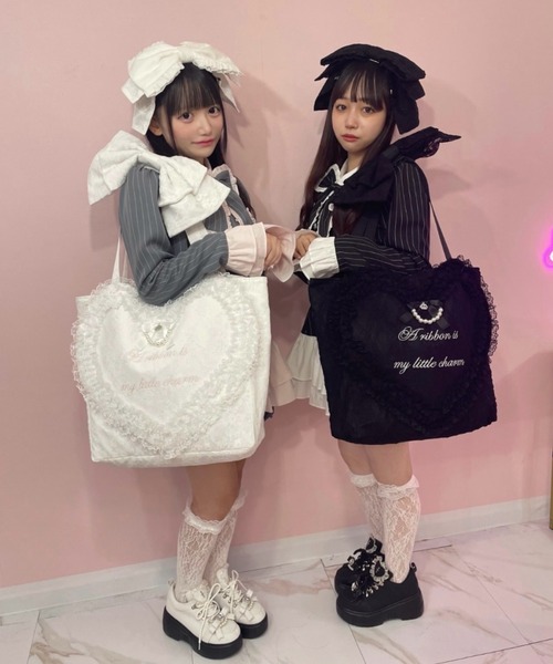 Ank Rouge（アンクルージュ） トートバッグ レースハートのトートBAG 