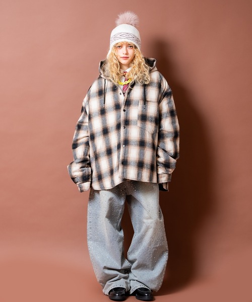 ニット帽 ニットキャップ an meets zakka ネイティブ柄ワイドライン