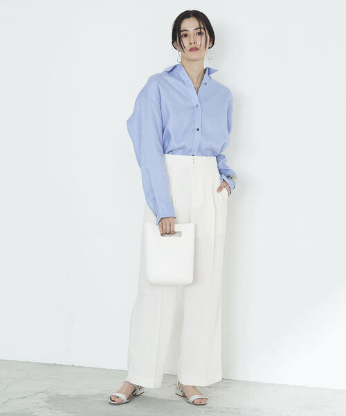 「NOLLEY'S」 スラックス 38 ライトグレー レディース_画像9